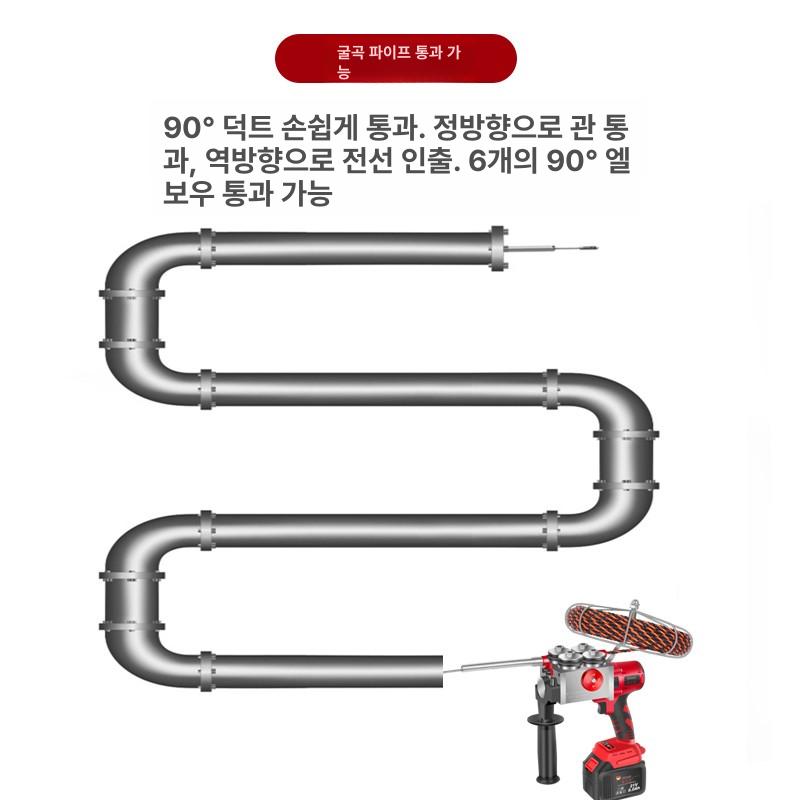 충전식 포설기 리드선 전동윈치 견인 조절 도르래 배선 인출선 배터리 선통대 로프 - 상세 이미지 2