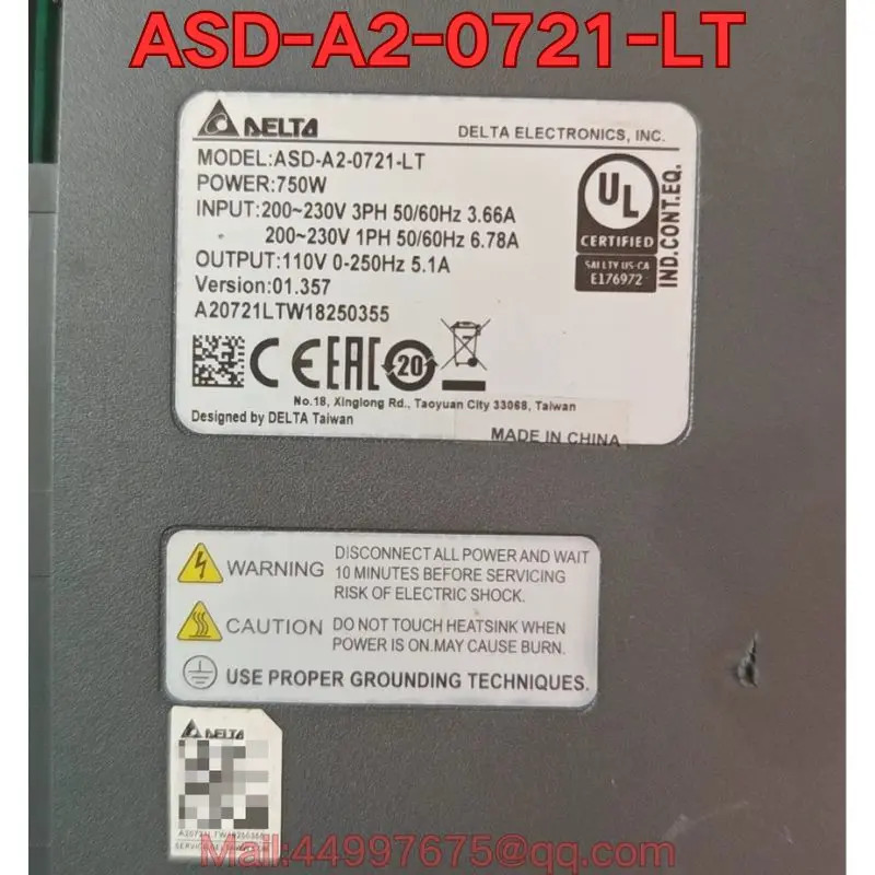 리퍼 ASD-A2-0721-LT 서보 드라이브 기능 리퍼는 정상 10월