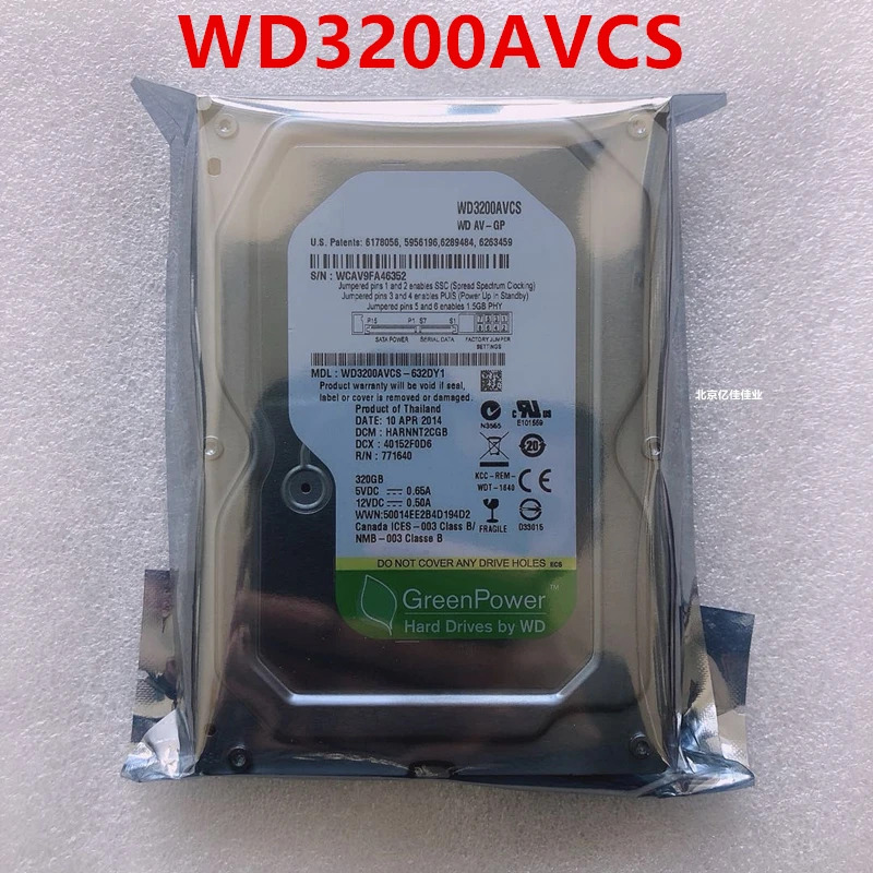 감시내부 하드 오리지널 HDD WD 320GB 3.5 인치 SATA 3 Gb/s 16MB 5400RPM WD3200CS 신