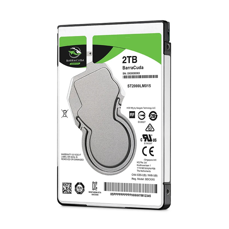 씨게이트 BarraCuda오리지널 HDD 2TB 2.5 인치 SATA 6 Gb/s 128MB 5400RPM 노트북내장 ST2000LM015 신