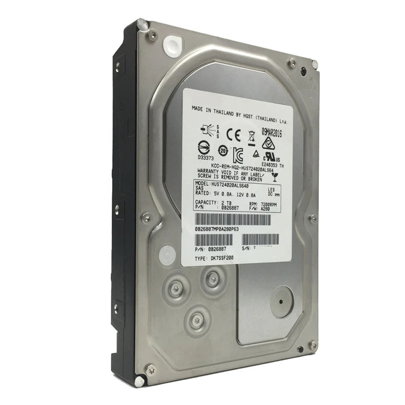 HUS엔터프라이즈급 하드 Hgst 2TB 3.5 SAS 6 Gb/s 64MB 7200RPM새 원본 HDD 724020 알스640