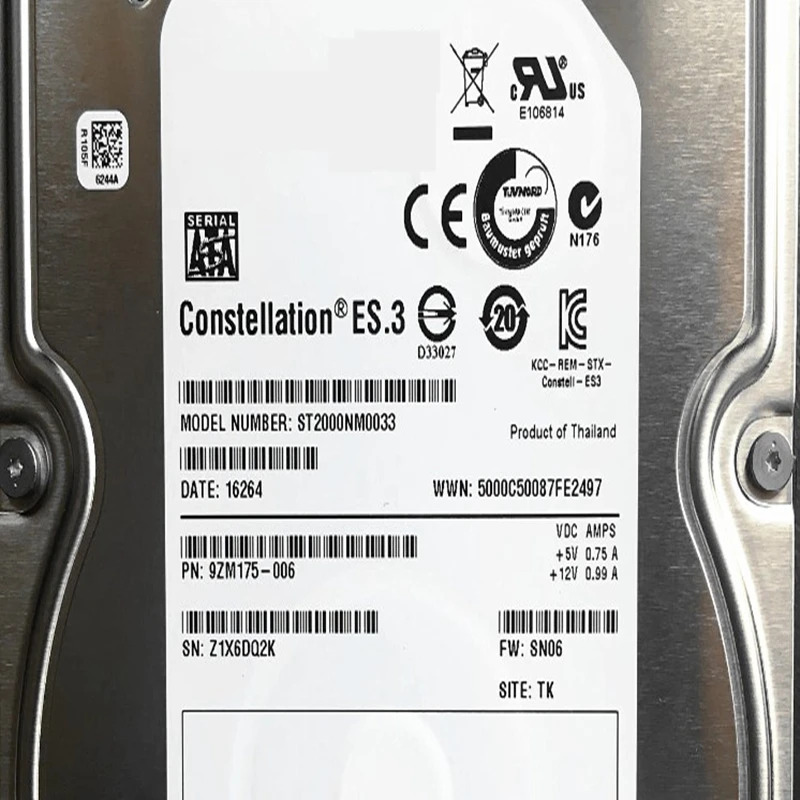 씨게이트오리지널 HDD 2TB 3.5 인치 SATA 6 Gb/s 128MB 7200RPM 엔터프라이즈 ST2000NM0033 내장 신