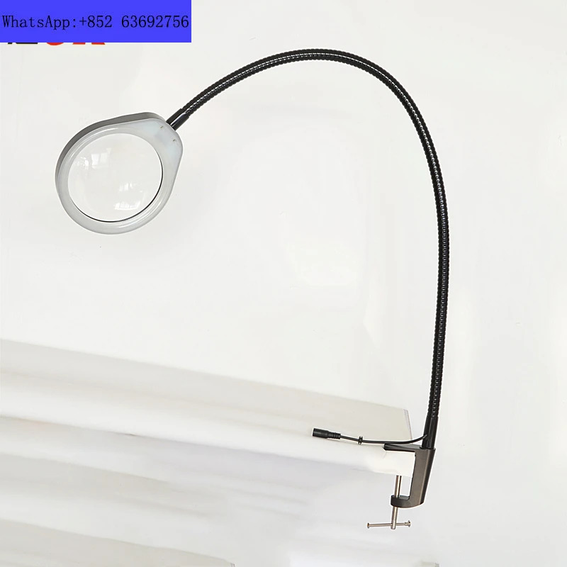 LED 조명 확대경 긴 암 브래킷 클립 타입 PD032AL 장식 길이 800mm 범금속 호스