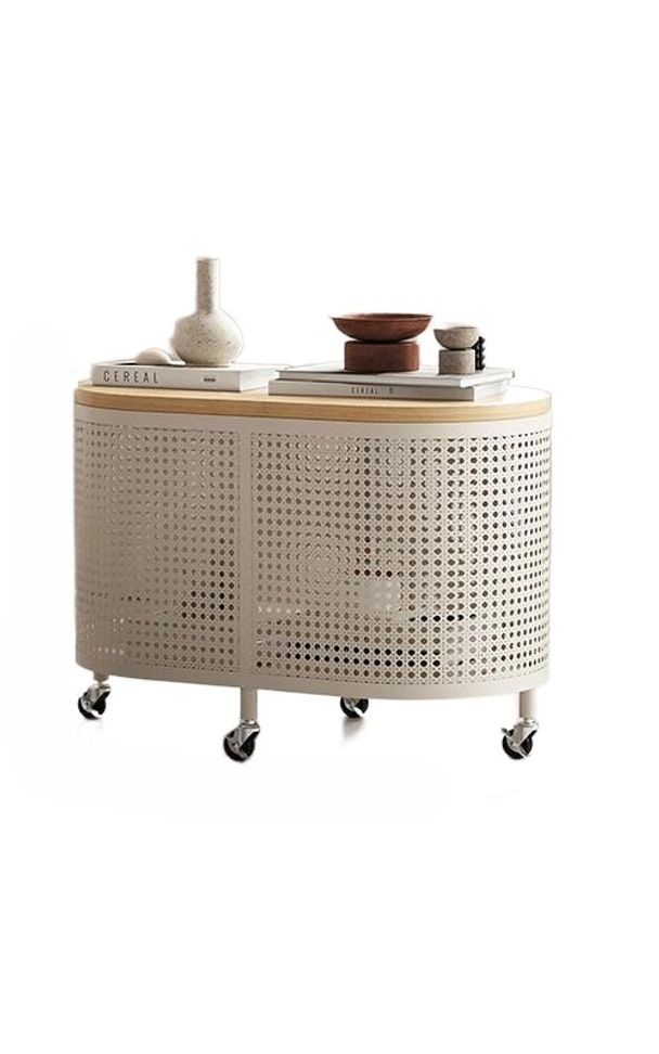 라탄 옷걸이 행거 원목 원통형 수납 스탠드 인테리어 선반 간이 옷장 프레임 - 상품 이미지