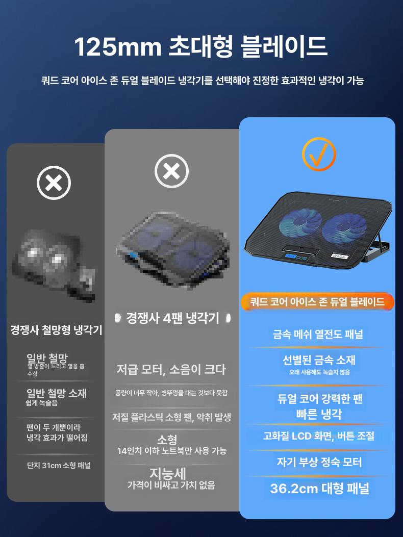 15.6인치 쿨링패드 알루미늄 냉각 높이 받침대 조절 책상용 노트북용 인체공학적 - 상세 이미지 3