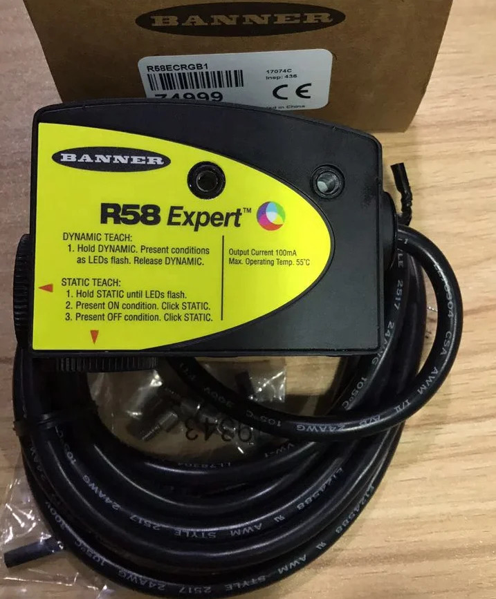 배너 센서컬러 센서 2m 케이블 10-30 V dc R58ECRGB1 74999 npn pnp R58 EXPERT 레지스터 마크