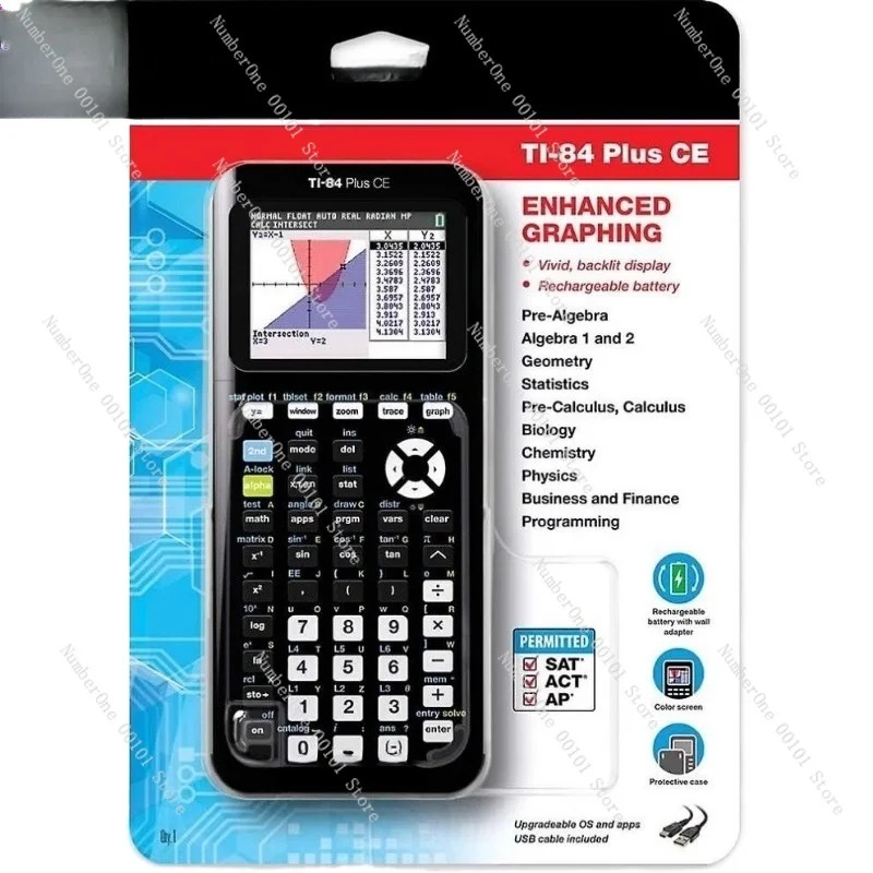 TI 84 Plus CE 컬러 스크린 그래프 계산기 AP SAT IB 시험 준비 완료 학생들 고급 기능