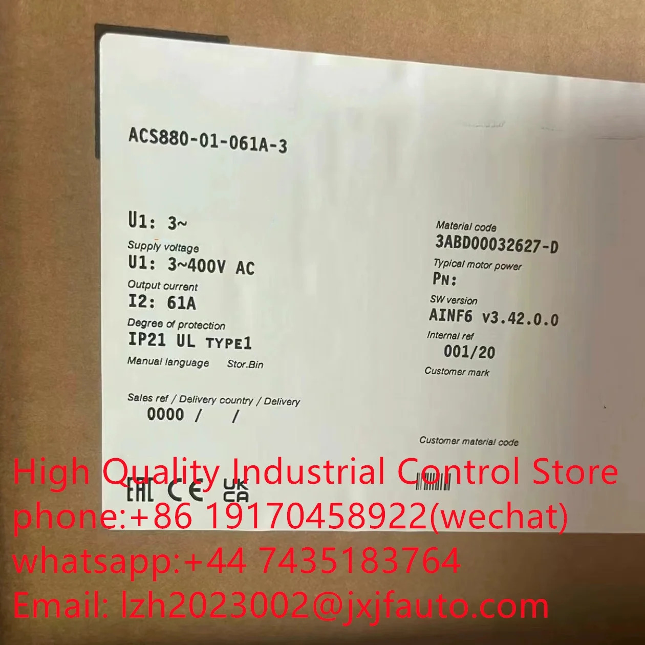 ACS880 시리즈 VCS880-01-03A3-3 납품 3ABD00035959-D