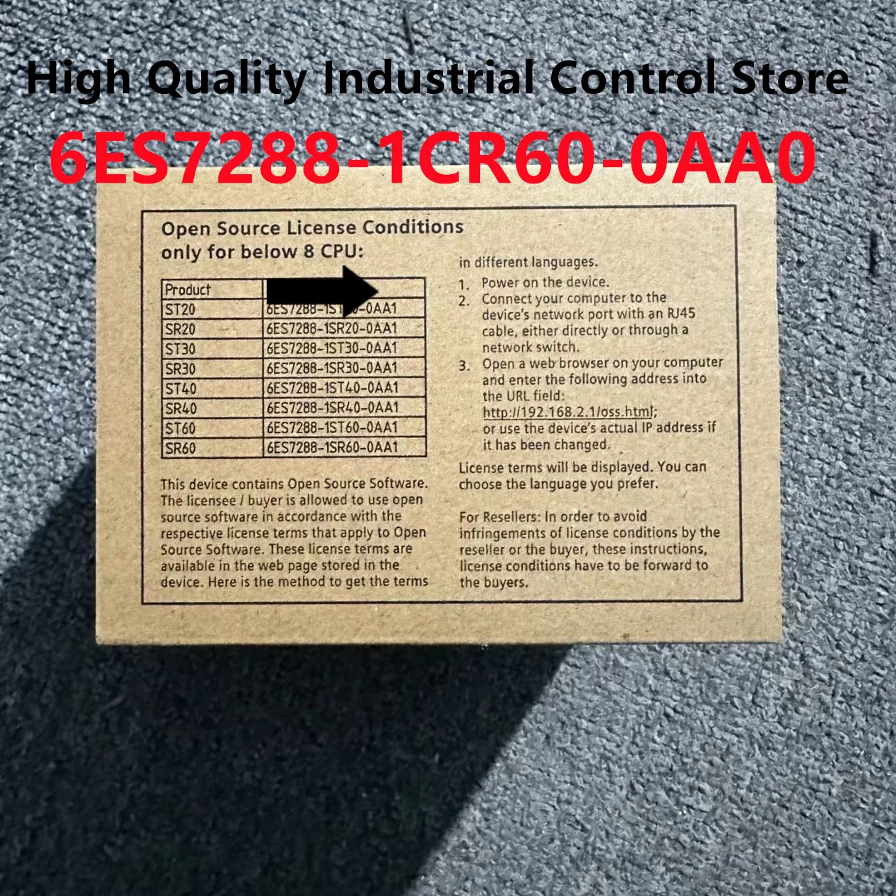 PLC 6ES7288-1CR60-0AA06ES7288-1CR60-0AA1