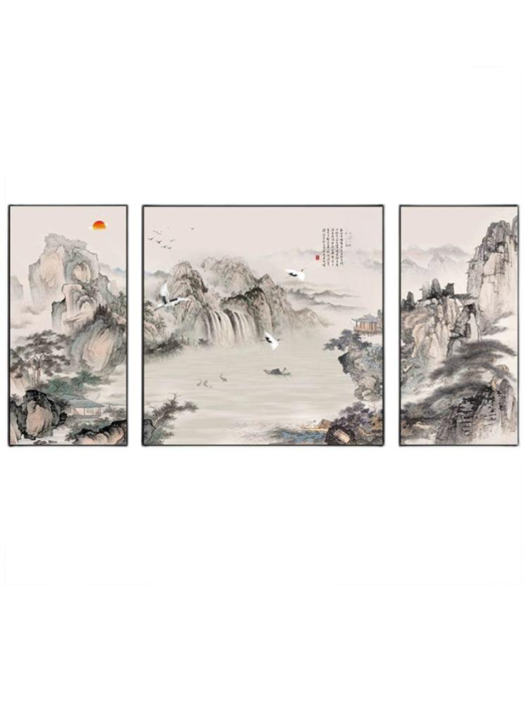 대형 동양화 그림액자 벽걸이 산수화 풍수 프레임 풍경화 명화 캔버스액자 감성 장식 - 상품 이미지