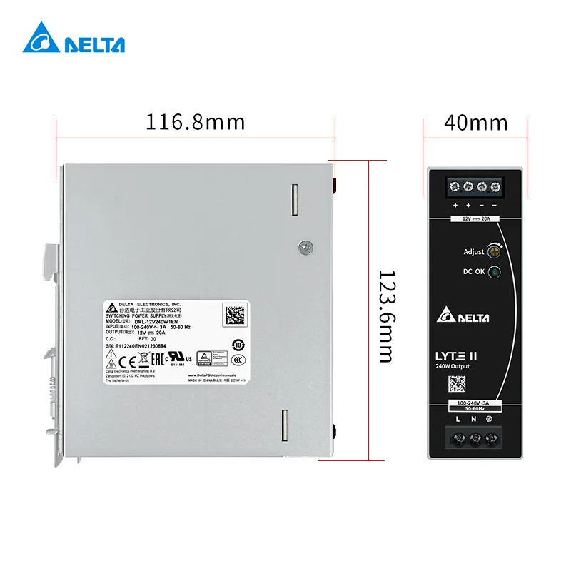 델타 12V20A 240W DRL-12V240W1EN 24V12.5A 60W D새 전원공급장치 0116888 DRP024V060W1AZ