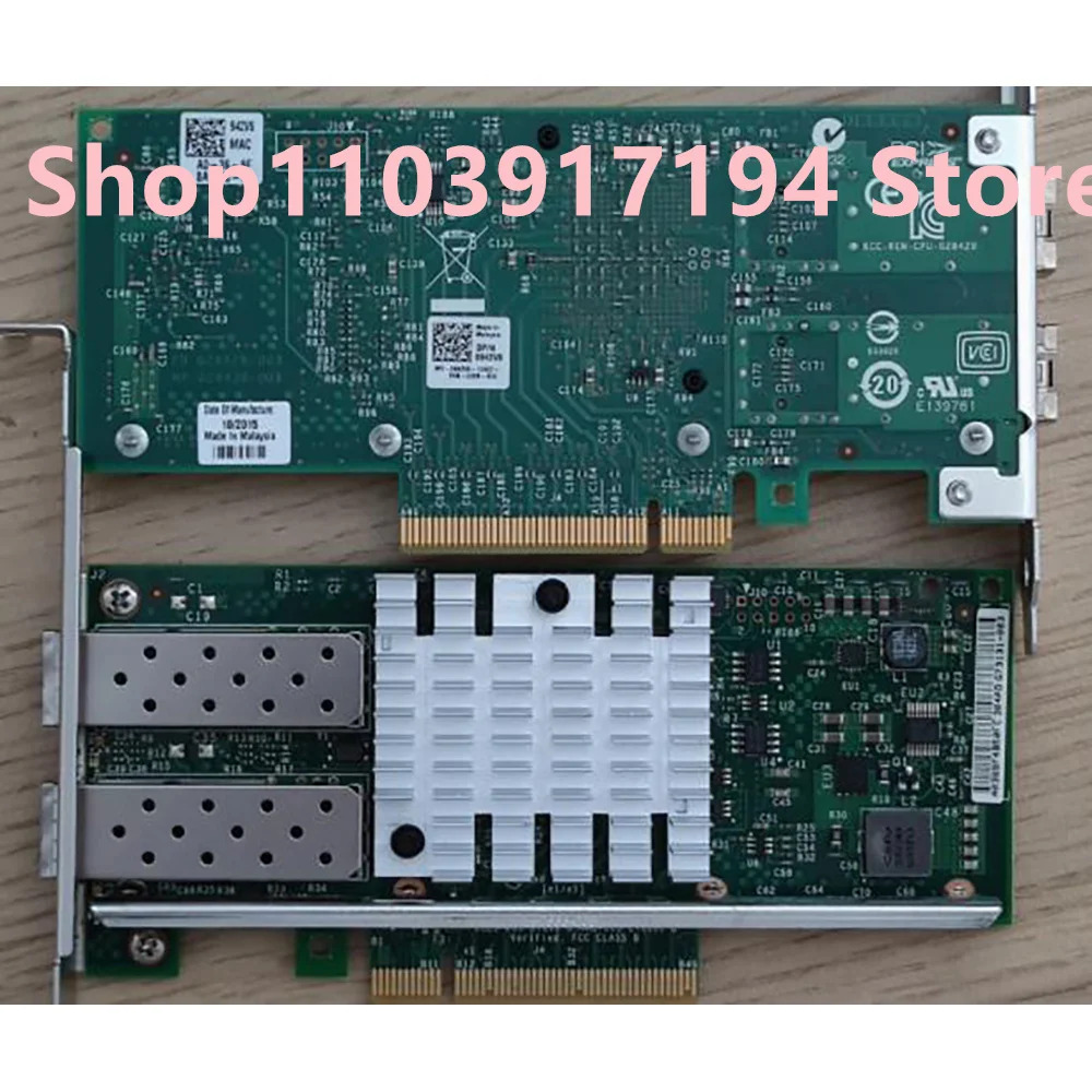 Dell X520-DA2 82599ES기가비트 듀얼 포트 네트워크 카드 R740 R730 XYT17 어댑터