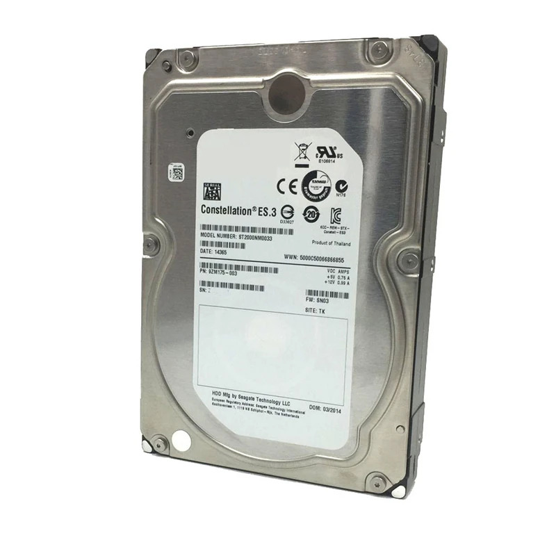 씨게이트오리지널 HDD 2TB 3.5 인치 SATA 6 Gb/s 128MB 7200RPM 엔터프라이즈 ST2000NM0033 내장 신