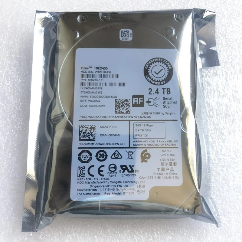 Dell 2.4TB 오리지널 HDD 2.5 인치 10K 256MB SAS 내장 0RWR8F RWR8F ST2400M0159 용