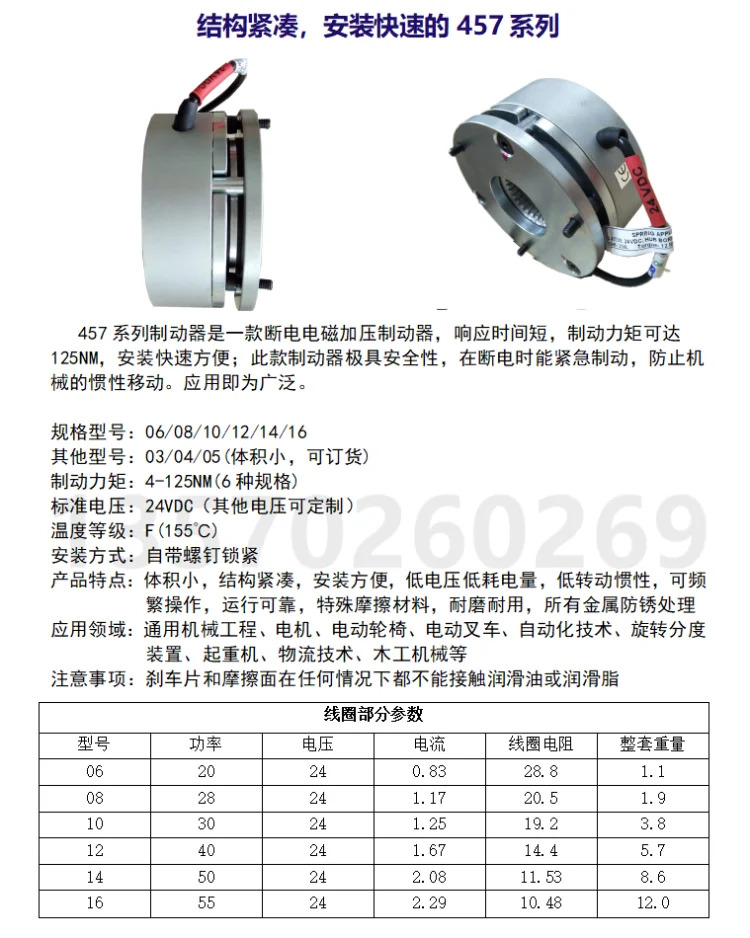 브레이크 서보모터 어셈블리 홀딩 BFK457-10 190VDC 21NM 홀 20mm