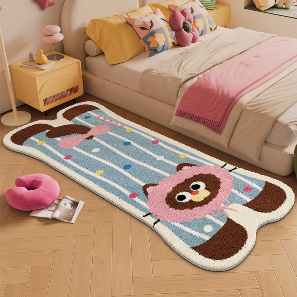 넙쭉이 매트 러그 고양이 바닥 침실 거실 컴퓨터 방꾸미기 거실꾸미기 CBT 녹색옷을 입은 고양이 40x60cm - 상세 이미지 4