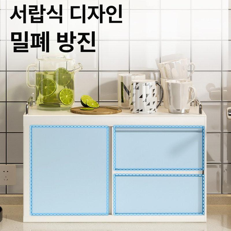 주방 철제수납장 인테리어 조립 메쉬수납장 화이트철제선반 오픈형 오픈수납장 정리대 - 상세 이미지 4