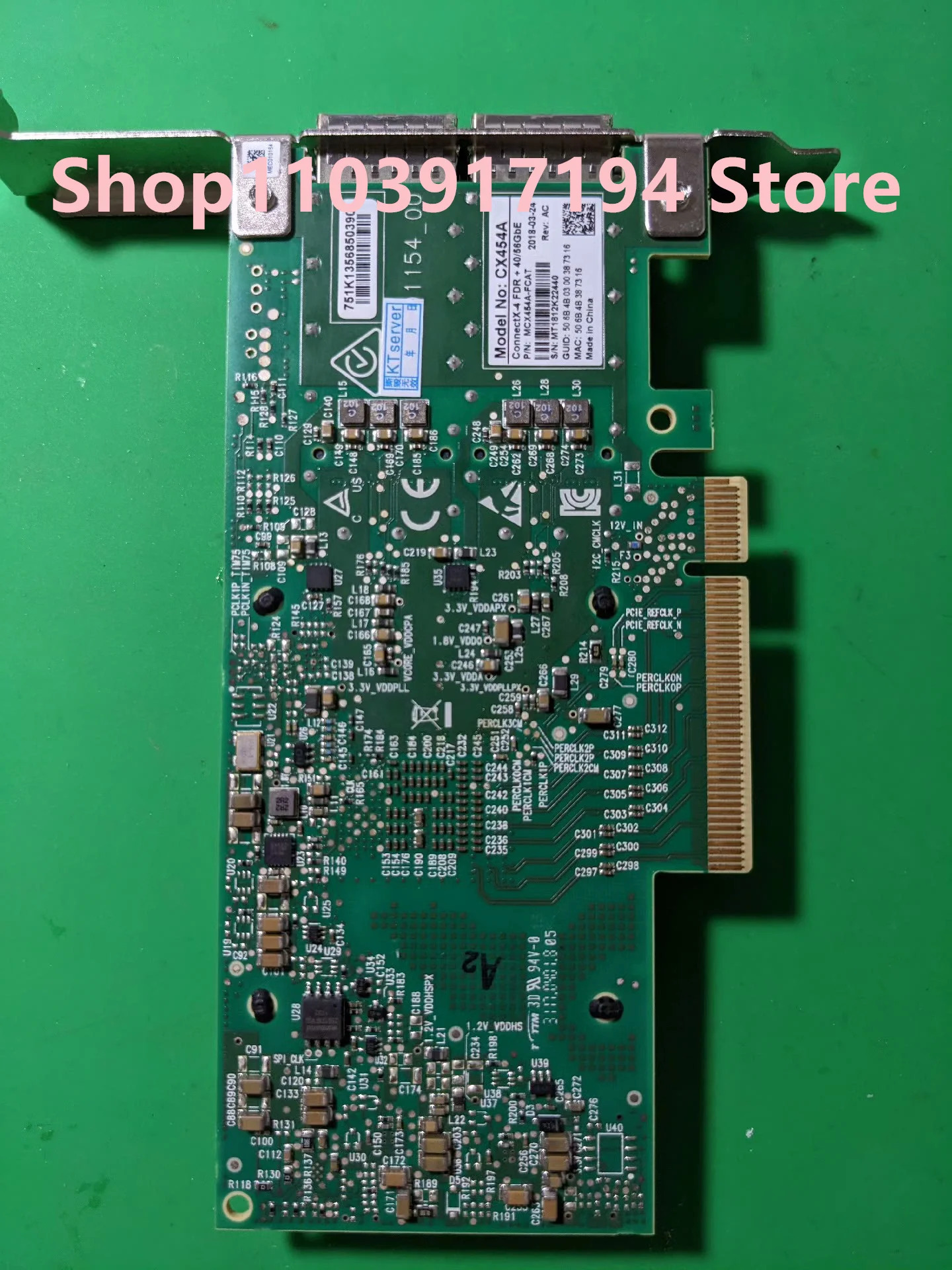 Mellanox Infiniband RDMA 네트워크 카드 CX454A 56GbE MCX454A-FACT