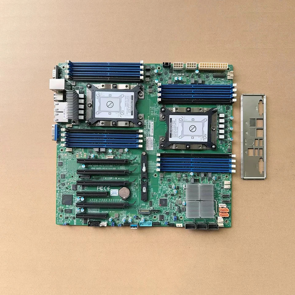 슈퍼마이크로 서버 마더보드듀얼 채널 LGA-3647 DDR4 2 PCI-E 3.0 NVMe x4 내부 포트 X11DPi-N