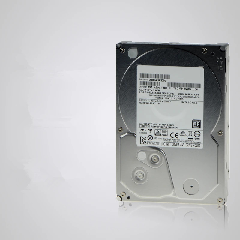 도시바호환오리지널 HDD NVR DVR 감시 DT01ABA300V 내부 3TB 3.5 인치 SATA 6 Gb/s 32MB 5900RPM 신