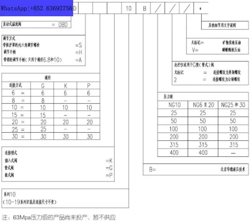 Huade 유압 오버플로우 밸브 코어작동 플매트 카펫 러그2.5 DBDH20K10B/315 DBDS300K/200 100 50