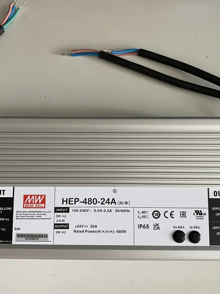 HEP-480 Mingwei 스위칭 전원공급장치 산업IP68 혹독함 방지 환경 24A 36A 48A 54A V/W