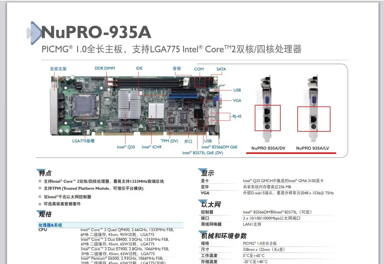 ADLINK PICMG 싱글 보드 컴퓨터NuPRO-935A NuPRO935A 1.0 산업SBC