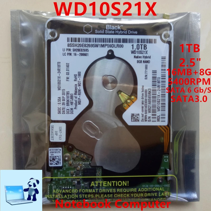 노트북내부 SSHD오리지널 SSHD WD 1TB 2.5 인치 SATA 6 Gb/s 16MB 8G 5400RPM WD10S21X