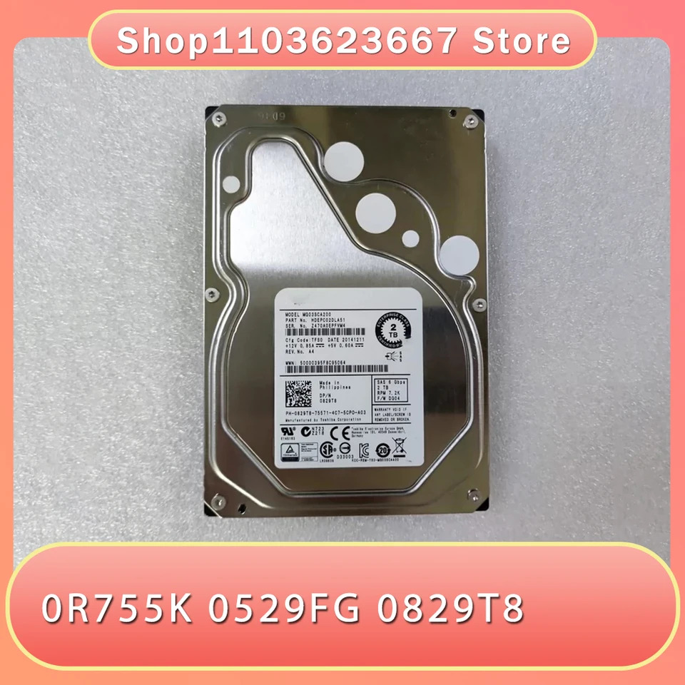 델 ST32000444SS 0R755K ST4000NM0023 0529FG MG03SCA200 0829T8 용