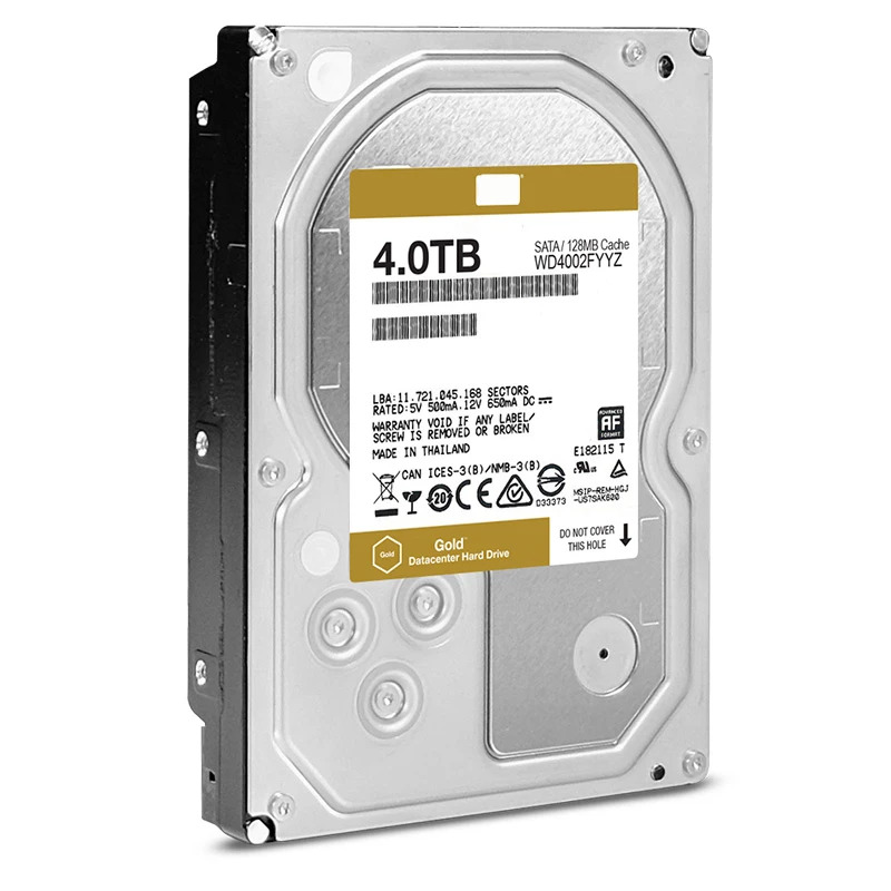 내부 하드 오리지널 HDD WD 골드 4TB 3.5 인치 SATA 6 Gb/s 128MB 7.2K WD4002FYYZ
