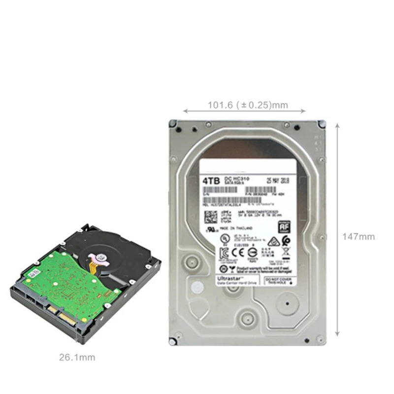 내부 하드 엔터프라이즈 HDD오리지널 HDD WD 4TB 7.2K 3.5 인치 SAS 12 Gb/s 256MB 7200RPM HUS726T4TAL5204 신