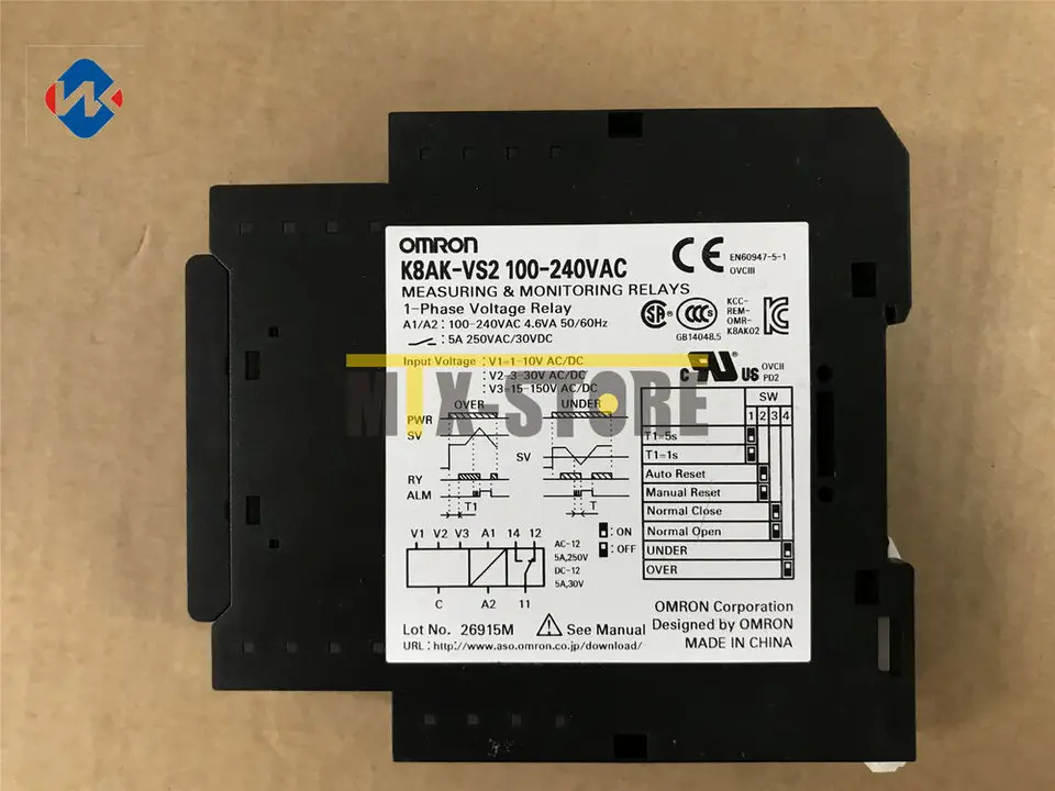 Omron 측정 모니터링 릴레이 K8AK-VS2 100-240VAC신