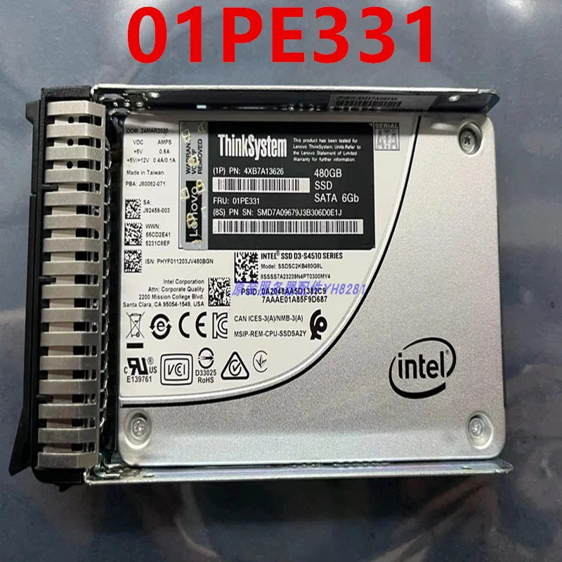 Lenovo호환오리지널 솔리드 스테이트 드라이브 480GB 2.5 인치 SATA SSD 4XB7A13626 01PE331 거신