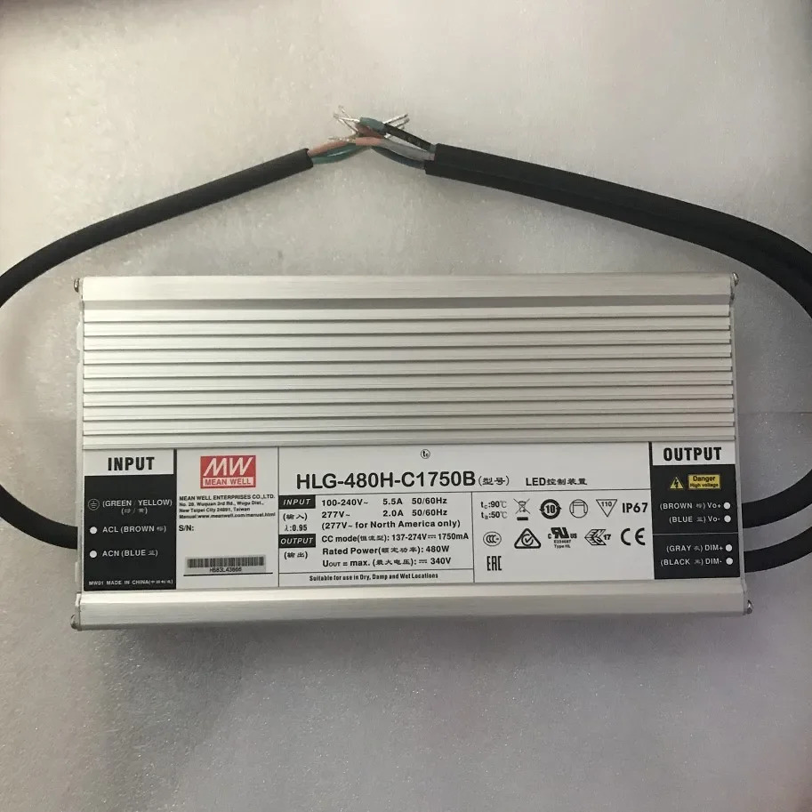 대만 Mingwei LED 스위칭 전원공급장치 HLG-480H-C1750B 480W 1750mA 공배급 신