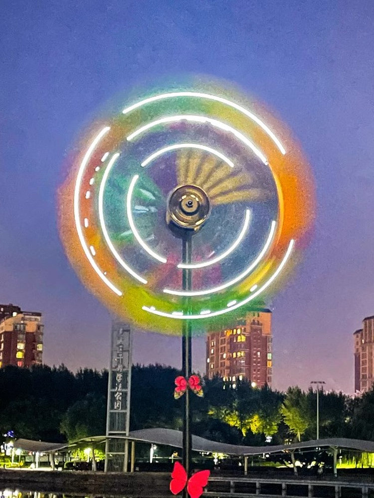 야외 풍경풍차 바람개비 조형물 가드닝 장식품 꾸미기 테라스 화단 레트로 장식용 - 상세 이미지 4