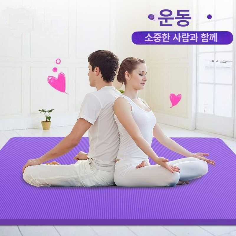 요가매트 와이드 미끄럼방지 필라테스 운동매트 홈트레이닝 스트레칭 층간소음 완충 퍼플 - 상세 이미지 3