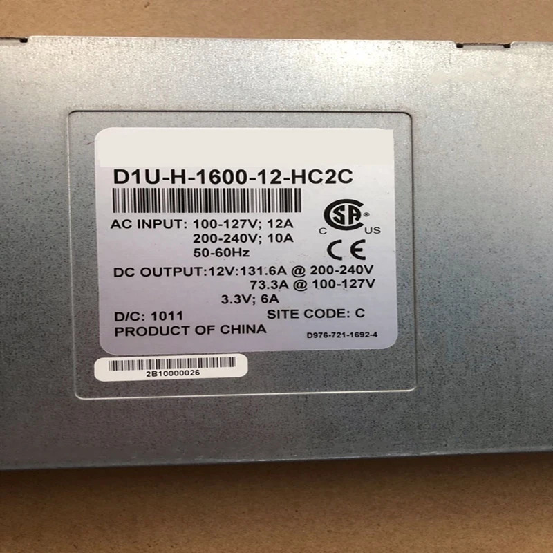화웨이호환 무라타 테 E6000 오리지널 PSU 1600W 전원공급장치 EPW1600-12A D1U-H-1600-12-HC2C 신