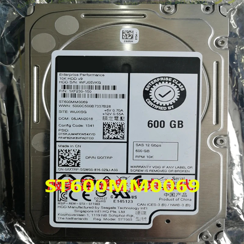 엔터프라이즈 HDD 델 600GB 2.5 인치 10K SAS 12 Gb/s 128MB 0XXTRP XXTRP ST600MM0069 신