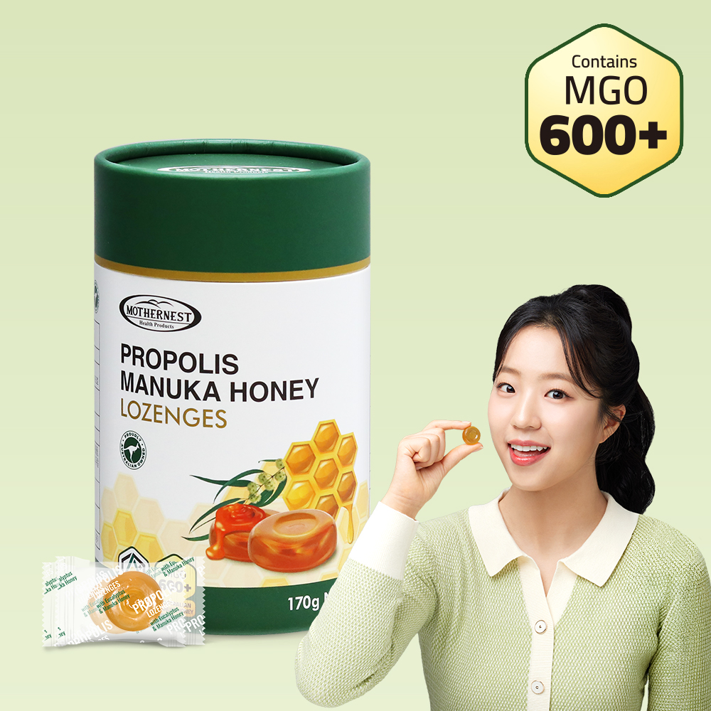 마더네스트 호주산 프로폴리스 마누카 허니 로젠지스 캔디 (MGO600+) 170g, 1개 - 상품 이미지