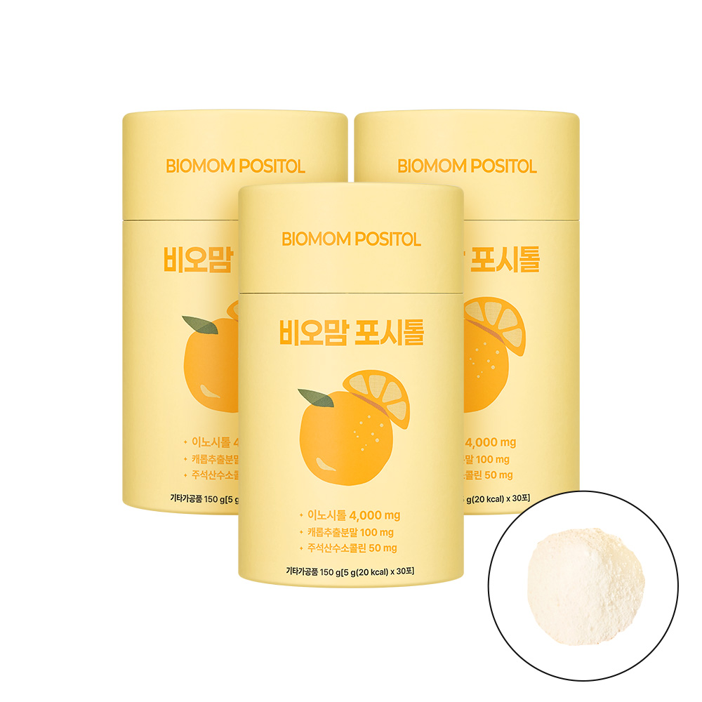 비오맘 포시톨 미오이노시톨 4000mg 엽산 콜린 비타민 30포, 3개 - 상품 이미지