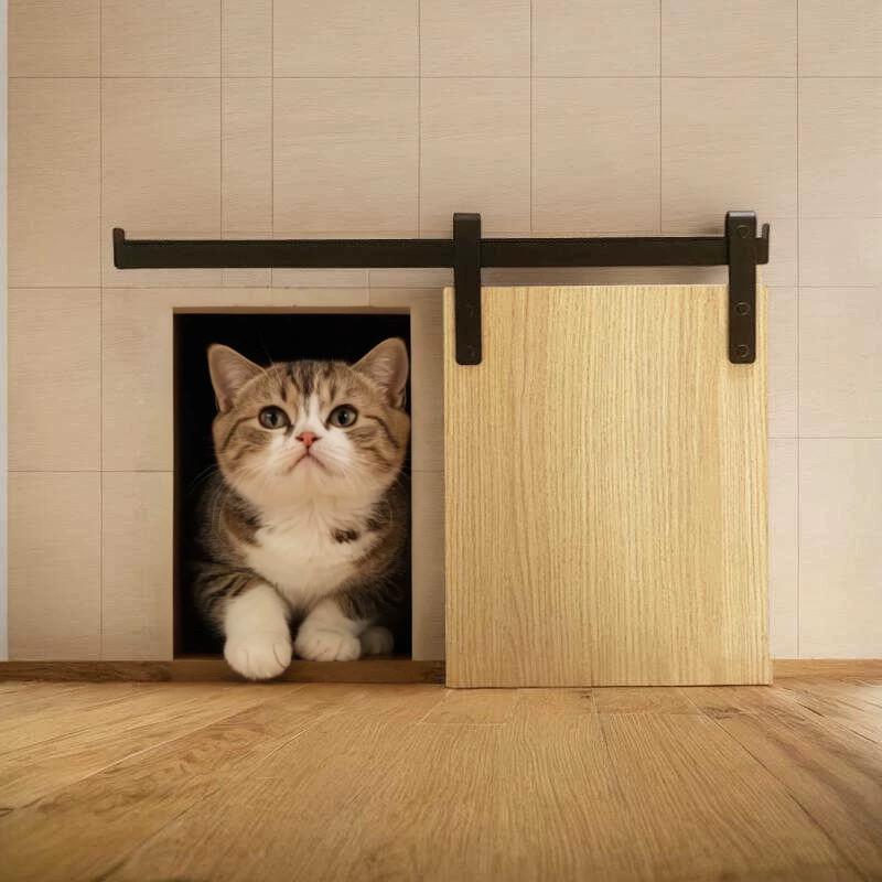 고양이 펫도어 방문 중문 높이 울타리 애견용 슬라이딩문 양방향 너비 메쉬망 칸막이 - 상세 이미지 4