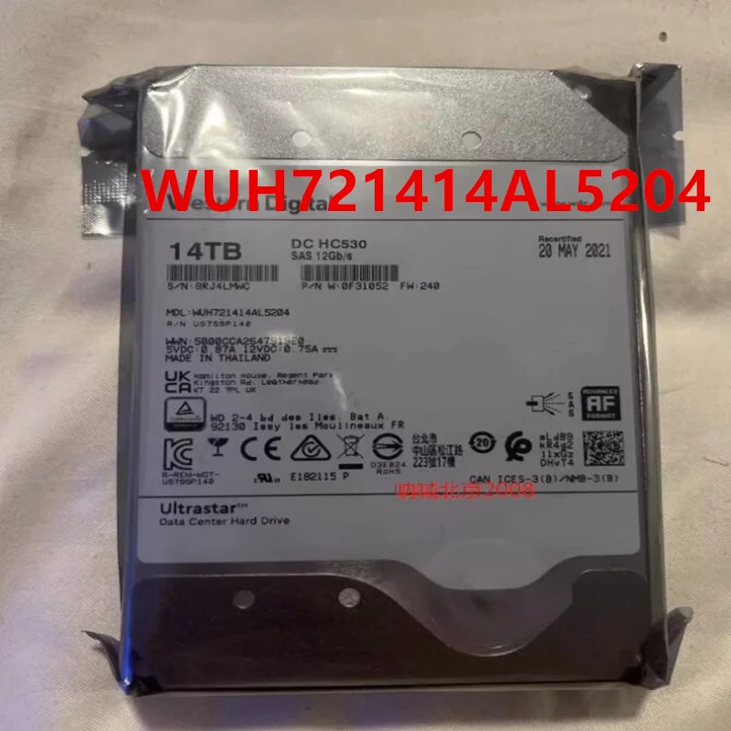 WD 14TB SAS 3.5인치 7200RPM 256MB 하드 드라이브 WUH새 721414 AL5204