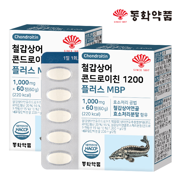 동화약품 철갑상어 콘드로이친 1200 플러스 MBP 60정, 2개 - 상품 이미지