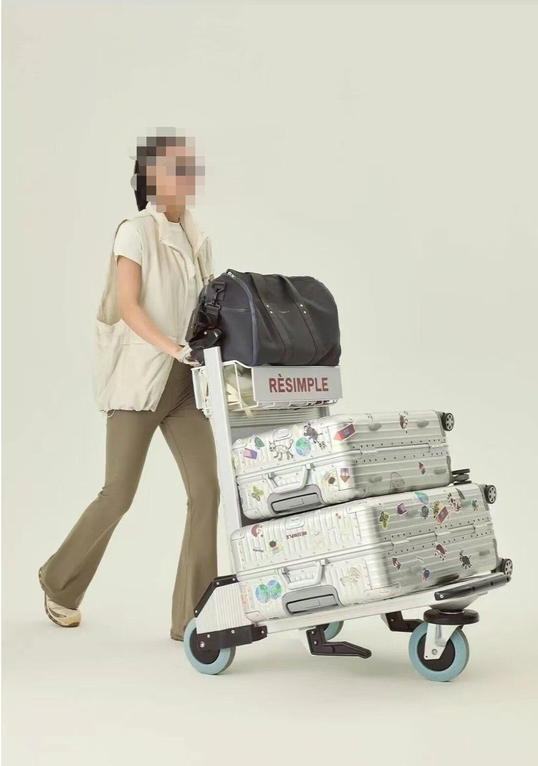 공항 수하물 트롤리 핸들 러기지 운반 수레 짐카트 구루마 캐리어 튼튼한 - 상세 이미지 3