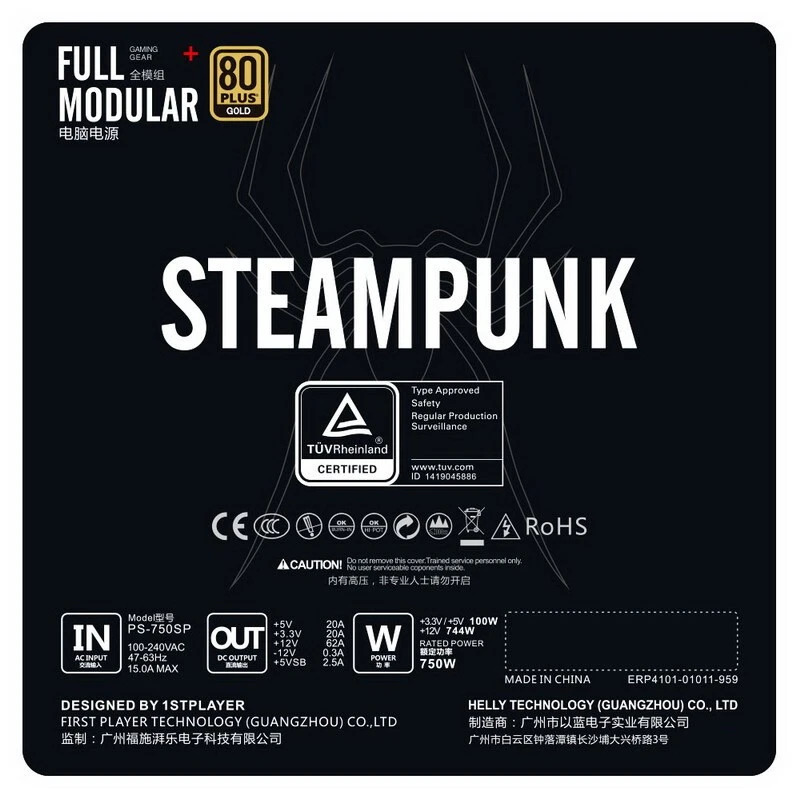 1Stplayer Steampunk RTX2080 80 80PLUS 골드 풀 모듈 듀얼 CPU 전원공급장치 750W PS-750SP PSU 신