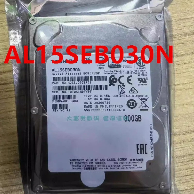 AL15SEB030N내장 하드 Toshiba 300GB 2.5 SAS 12 Gb/s 128MB 15K새 원본 HDD