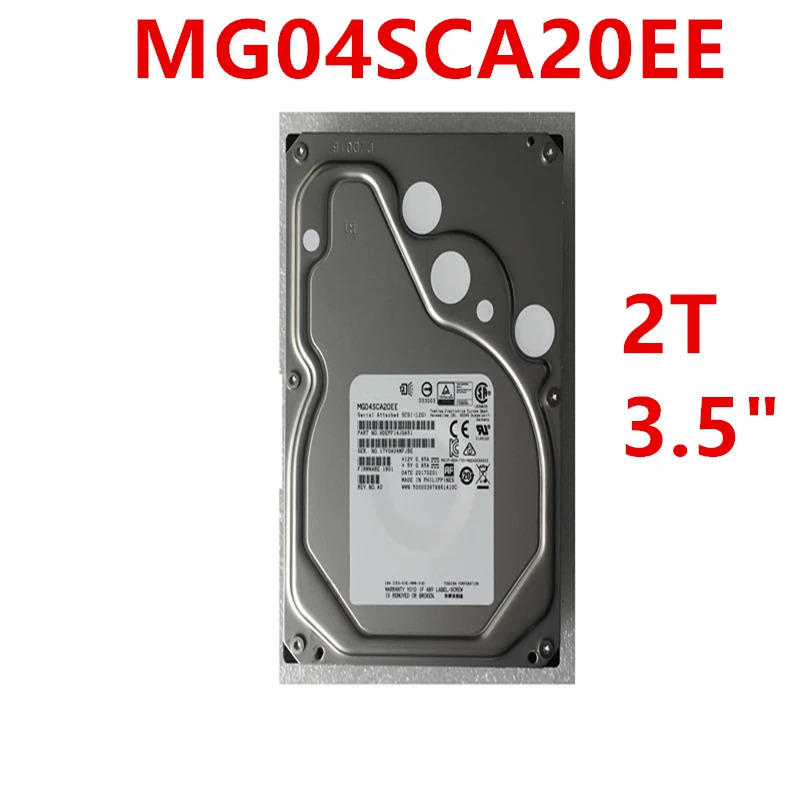 MG04SCA20EE 엔터프라이즈 HDD 내장 하드 Toshiba 2TB 3.5 SAS 12 Gb/s 128MB 7200RPM 새 원본
