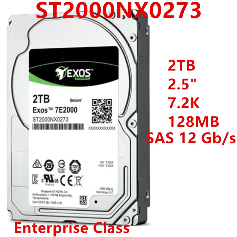 씨게이트오리지널 HDD 7.2K SAS 내장 ST2000NX0273 2TB 2.5 인치 12 Gb/s 128MB