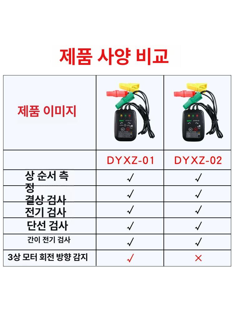비접촉 검전기 상회전 검출기 전압테스터 모터회전 확인기 산업용 전기측정 안전점검 도구 - 상세 이미지 3