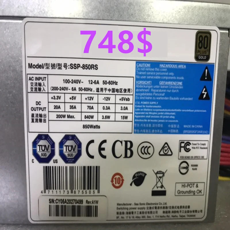 Seasonic AI오리지널 PSU 1000W 전원공급장치 SSP-1000RS SSP-850RS 신